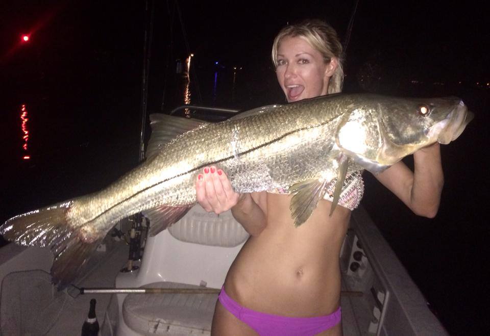 Beth with her first Snook