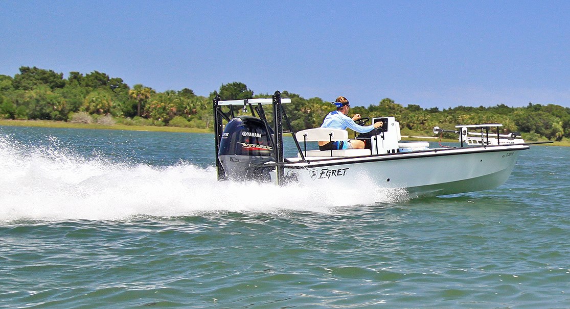 Capt. Tommy Derringer with www.InshoreAdventures.net in St. Augustine Florida, runs fantastic fishing charters in his Egret Boats model Egret 189.