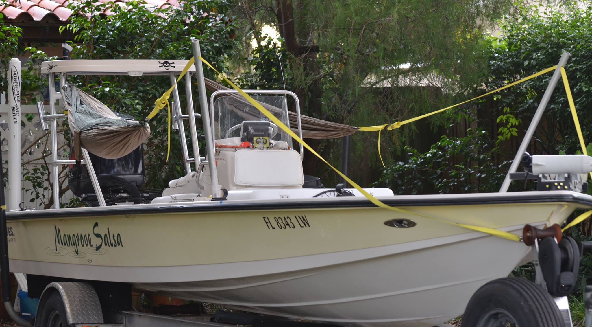 DIY Skiff Hammock for Camping and Fishing overnight trips.