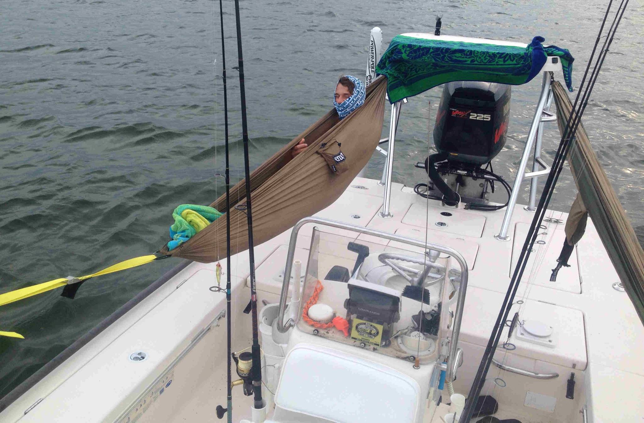 DIY Skiff Hammock for Camping and Fishing overnight trips.