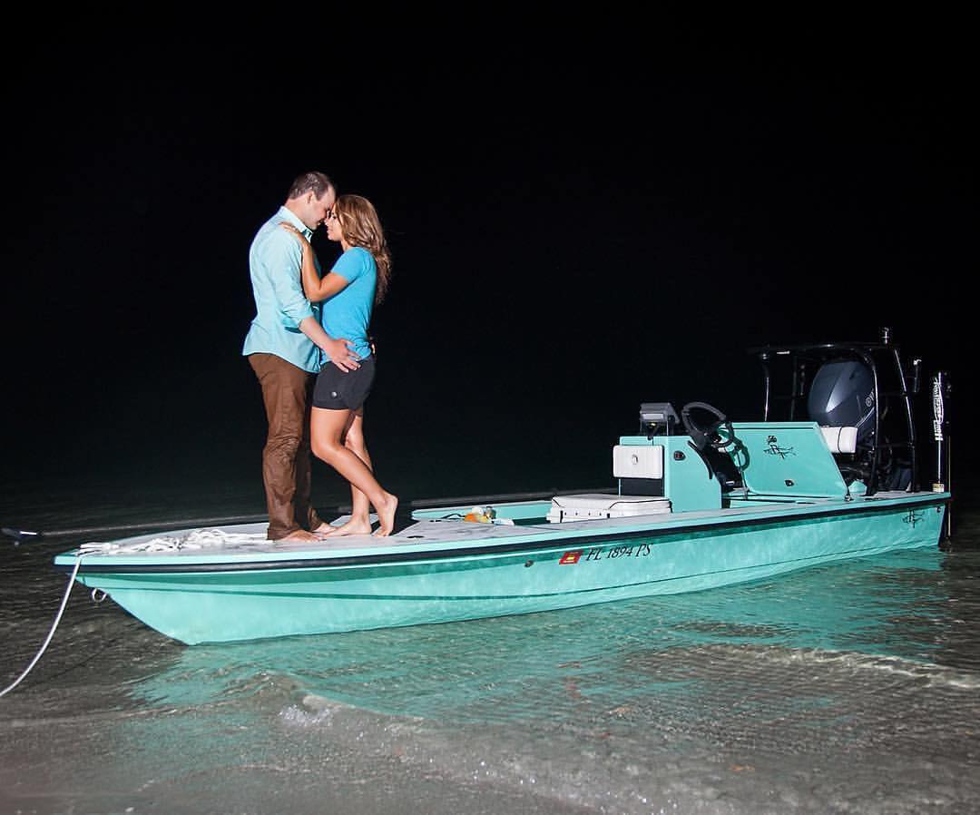 Marriage Proposal on a Beavertail Skiff