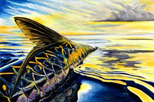 "Sunset Tarpon", ©2016. Lindsay Rowland/LMR Art. http://www.lmrart.com/