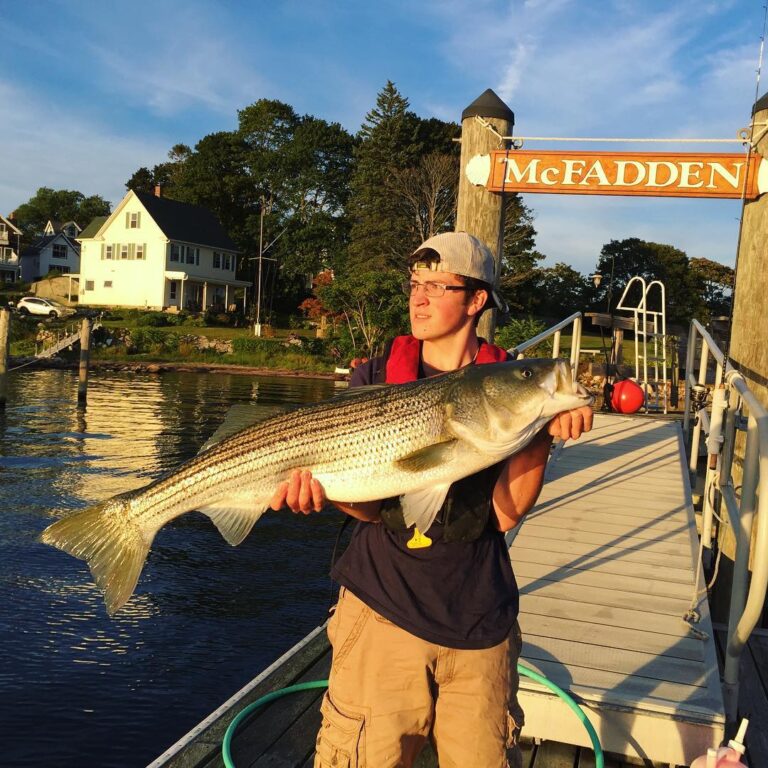 Michael’s biggest striper from shore.