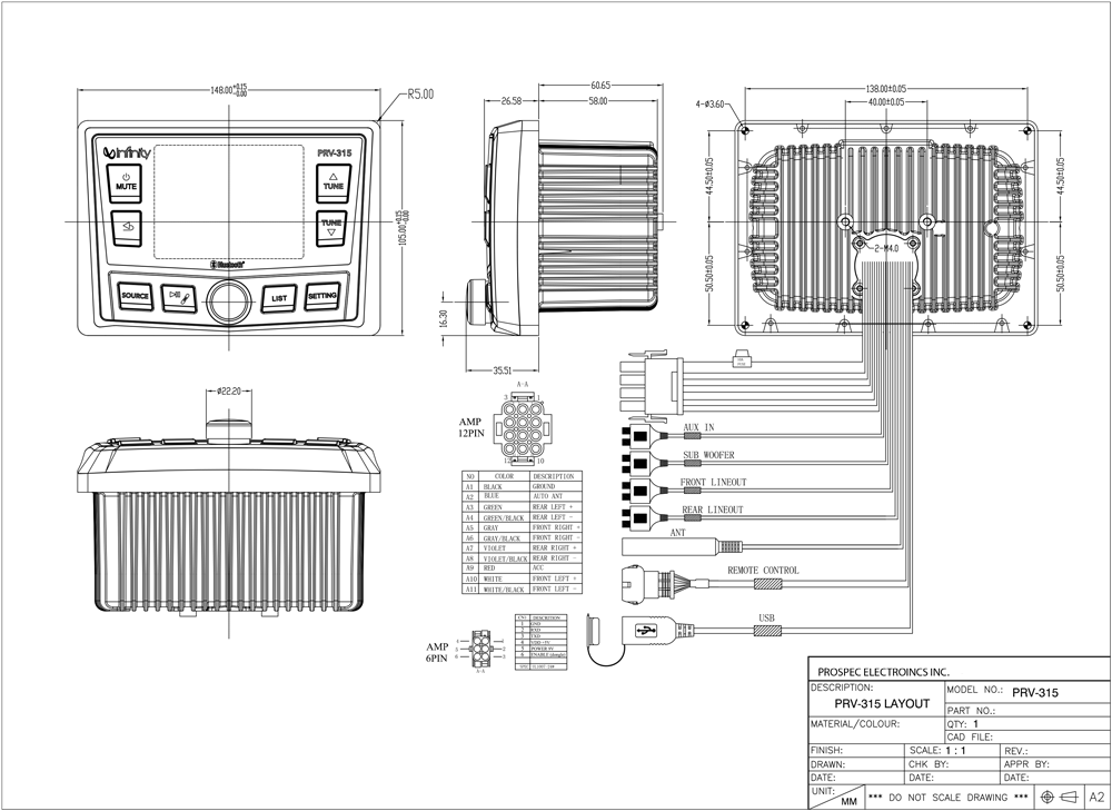 Prospect Electronics Boat Stereo.