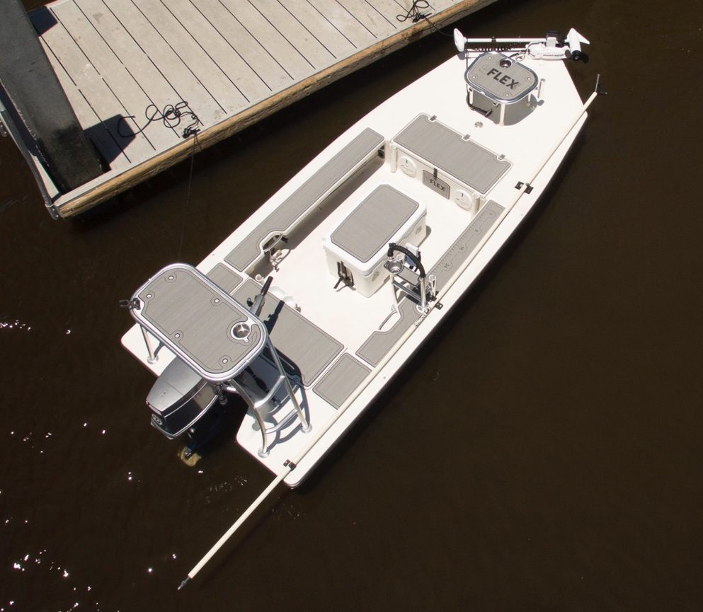 skiff at dock fishing