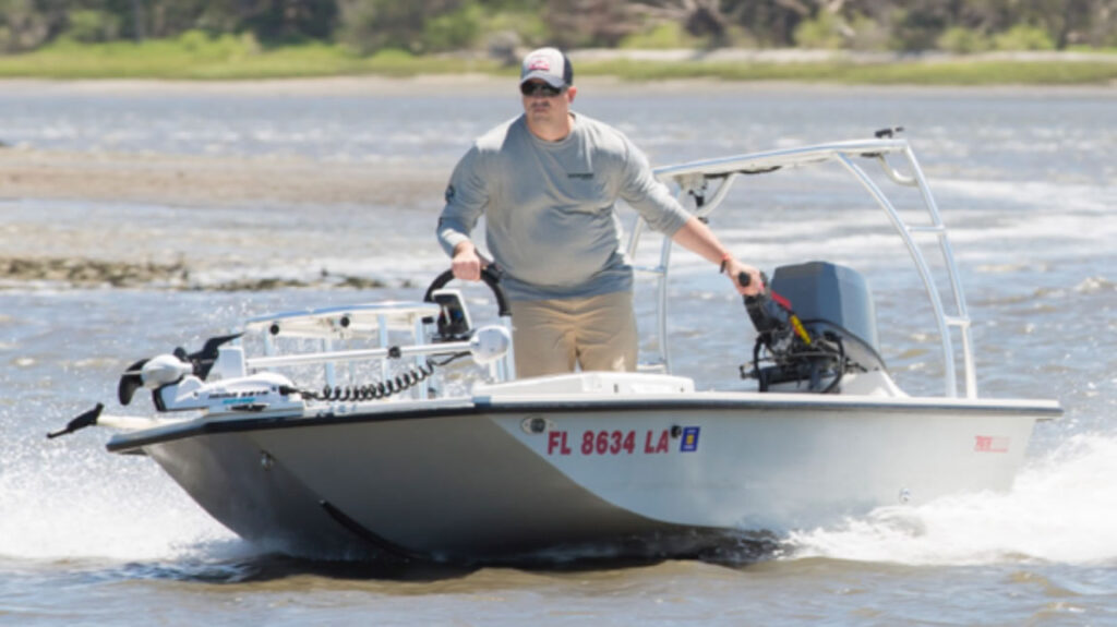 Skiff in Shallow Water Boating