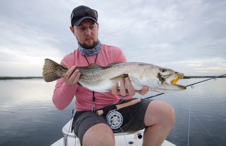 Gator trout on the long rod!