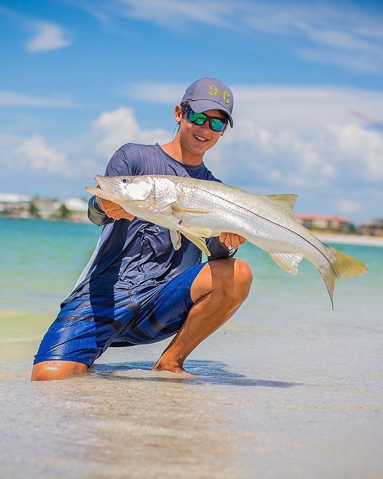 Beach side snook in crystal blue waters