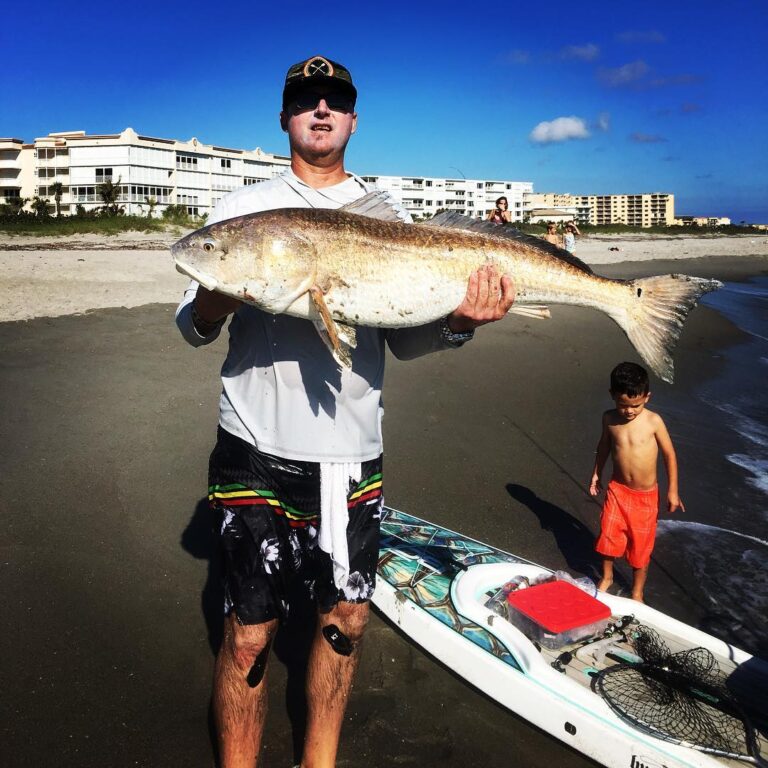 Bull Redfish caught ankle deep