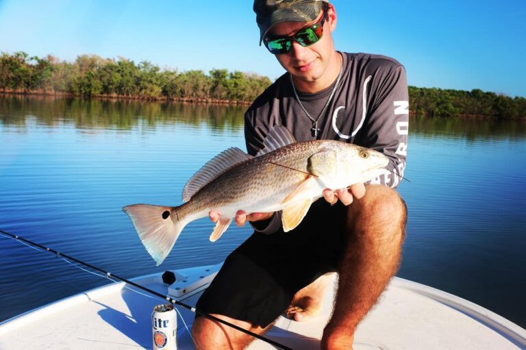 Homemade rod. Redfish. Success.