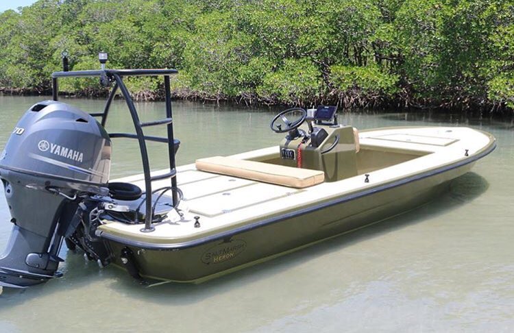 @chasesimpson87 with his sweet Salt Marsh Skiff