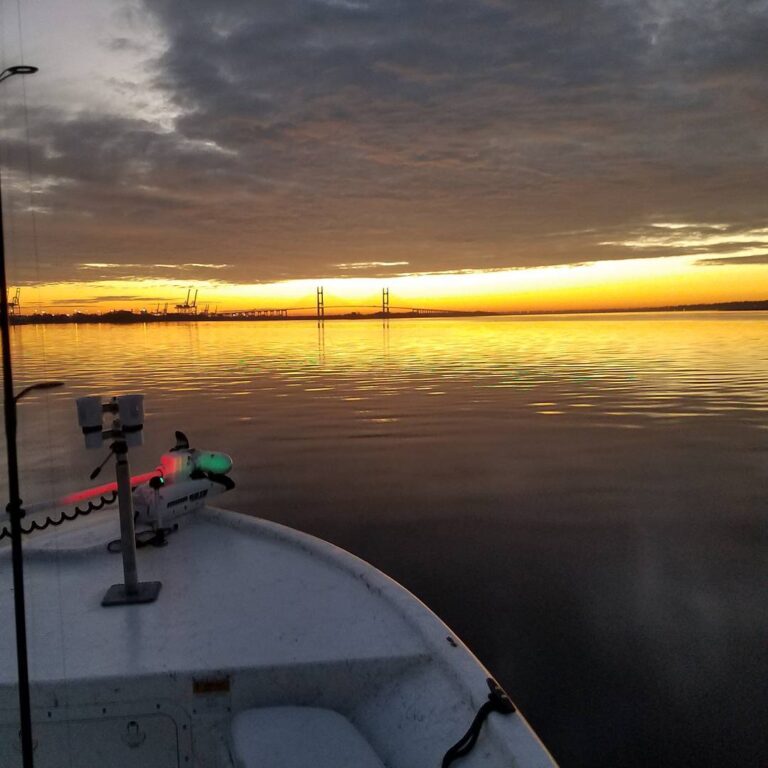 Sunrise skiff views are the best