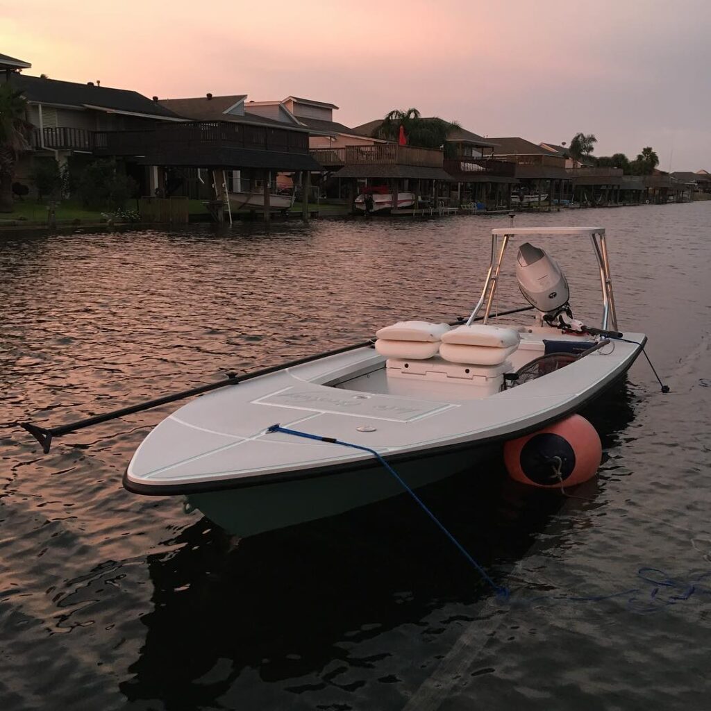 The danger of owning a shallow water skiff. I found her floating on top of the d