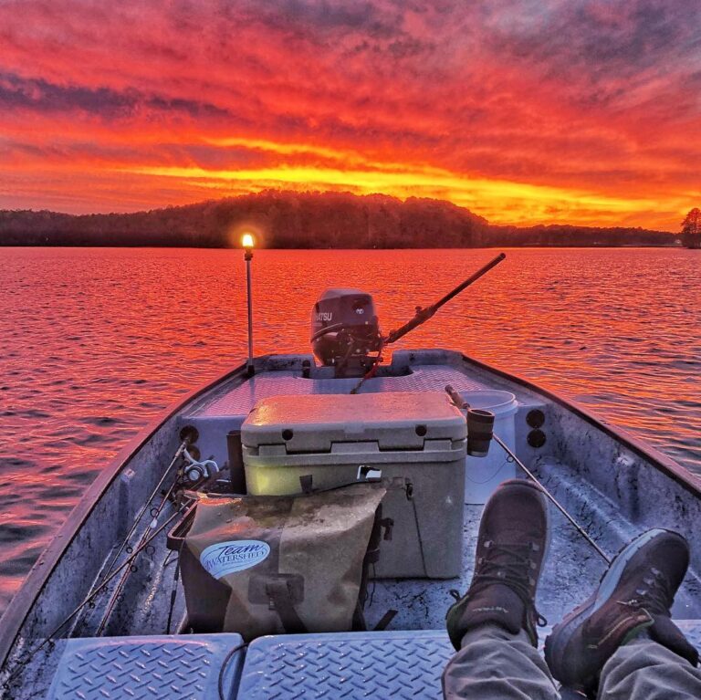 Watching the sunset on the pond  ….