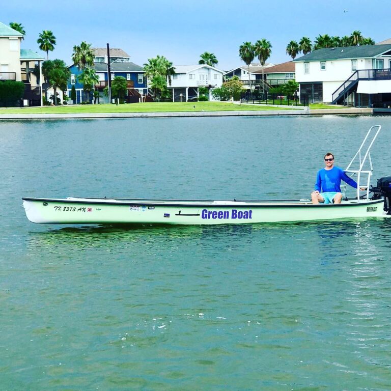 Captain Casey on the green boat!