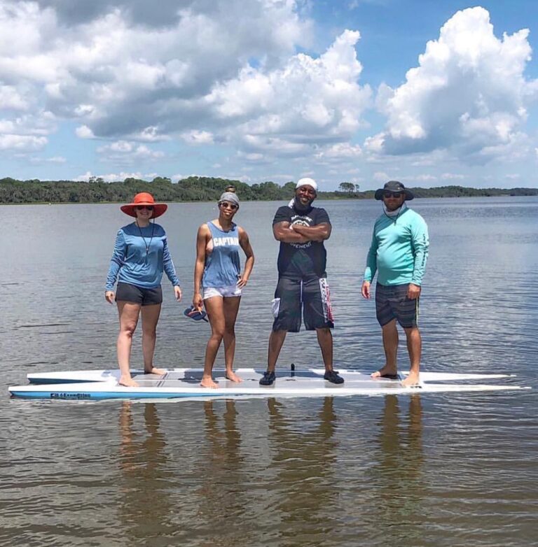 putting his L4 to the test… 4 people, 1 board (that only weighs 60 pounds)