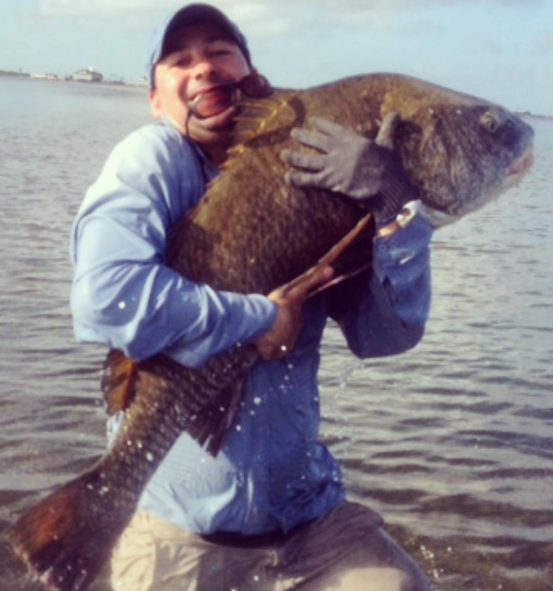 Throwback to the day this happened.  Slightly undersized black drum on fly.  Nic