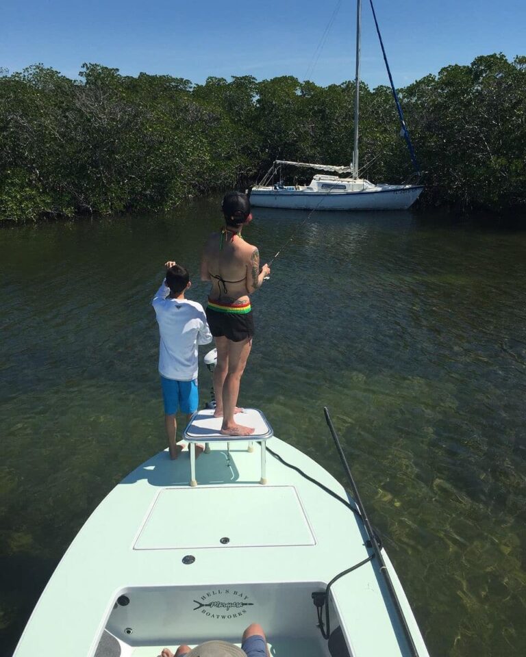 Nothing beats some mom-son quality time on the pointy end of the skiff!