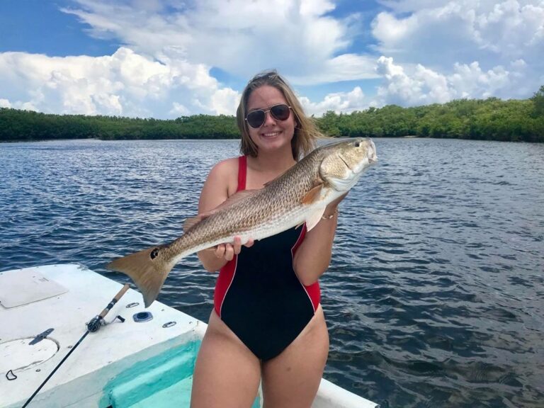 Sharyan with her PB redfish!