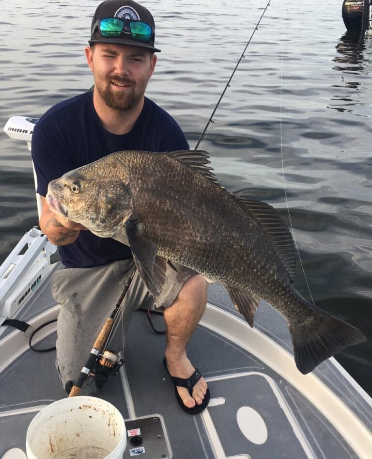 Mitchell with a NICE big ugly (black drum)!