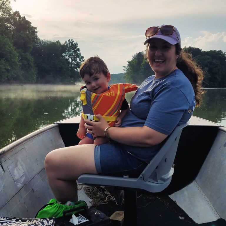 Look at that happy little fishing face