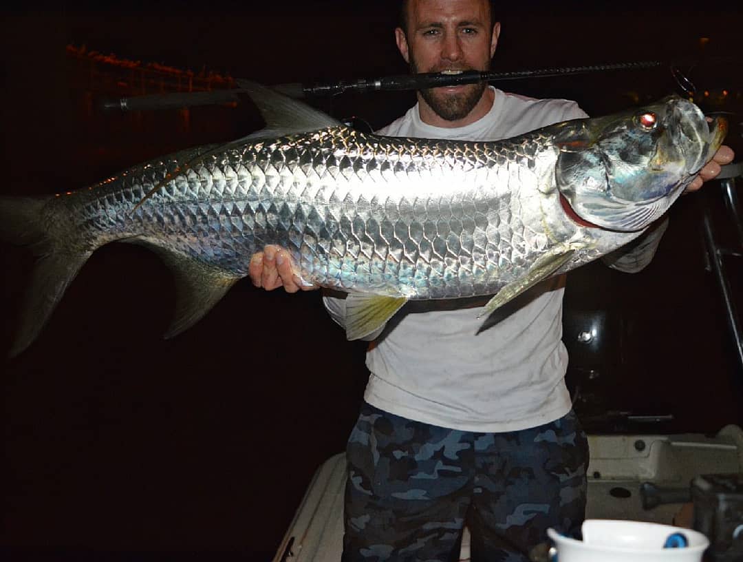 Pure platinum  for this tarpon I used a 60lb yozuri flouro leader attached to a