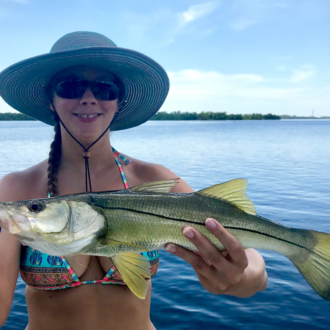 Good trip today April was keeping the rod bent. 6 Snook, sheepshead, trout, snap