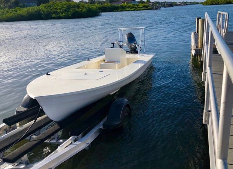 @floydskiffco 10WT Skiff back on the trailer after a good day on the water!