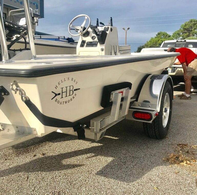 @skiffshop took in this Hells Bay for a custom jack plate and maintenance!