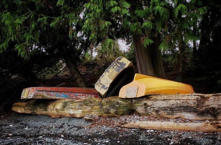 Skiffs stored for the winter season, Charmaine Boat Launch, Nanaimo, Vancouver I