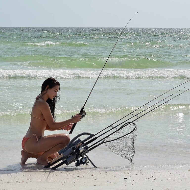 Beach side grab and go fishing