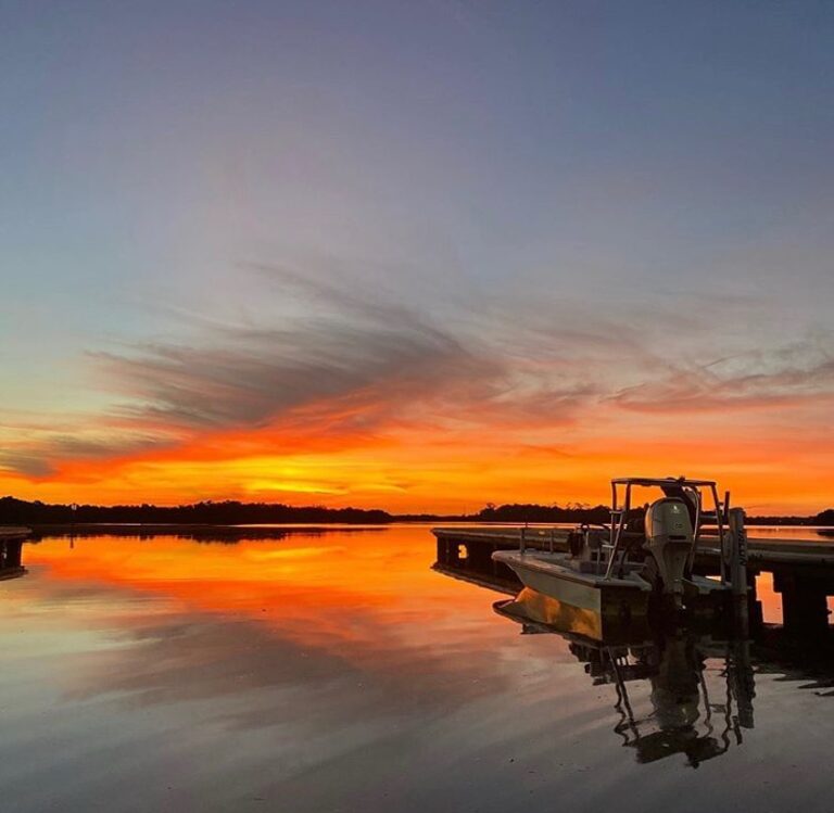 @reelflyoutfitters sometimes you gotta let your skiff watch the sunrise with you…