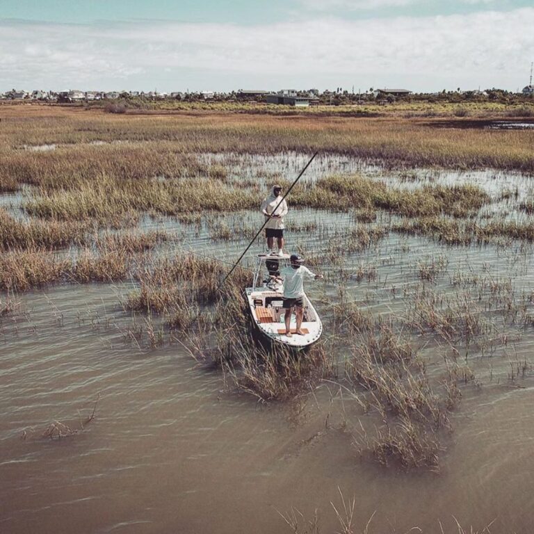 @shoelessrey_outdoors poling through uncharted territory in Texas