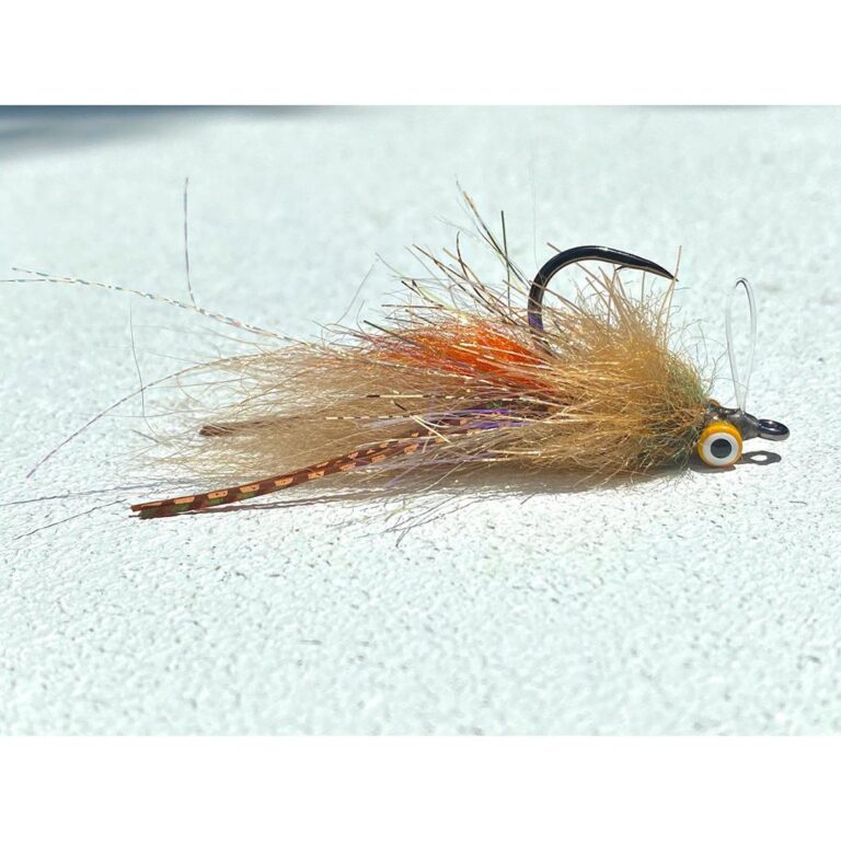 .
Fly: Marsh Monster
Color: Khaki Shorts
Hook:  SL12S 1X Short 3/0
.
This is a L