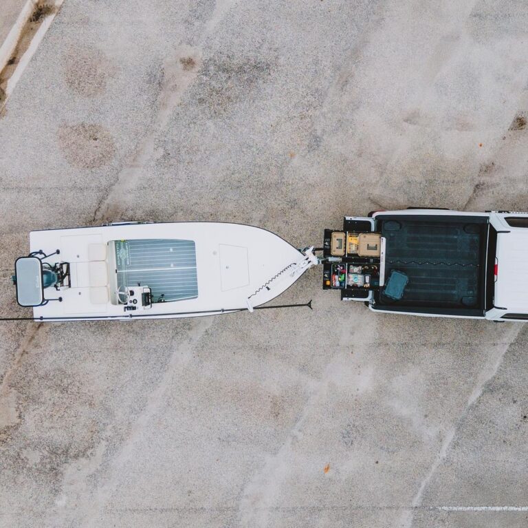 Locked, loaded, and ready to roll for the next adventure. Bird’s eye view courte